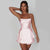 Sexy Suspender Skirt For Women Elegant Slim Strap Satin Backless Lace Up A-Line Short Dress Lady