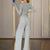 Women's Solid Color Fall&Winter Pants Set - Sexy V-Neck Button-Up Fitted Long Sleeve T-Shirt & High-Waist Flared Wide-Leg Stretchy Pants