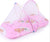 Portable Foldable Baby Kids Infant Bed Dot Zipper Mosquito Net Tent Sleeping Cushion