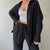 Women's Solid Color Lapel Collar Long Sleeve Shirt & High-Waist Pants Set - Casual Loose Fit Spring&Summer Outfit
