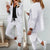 Women's Solid Color Long Sleeve Suit Set - Stylish Notch Lapel Blazer With Pockets & Drawstring Waist Pants, Spring&Fall Business Casual Outfit