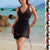 Deep V-neck Swimsuit Summer Sexy Sling Swimming Jumpsuit Dress With Mesh Drawstring-sided Design Women's Bodysuit Clothing