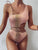 One-shoulder snake bikini