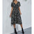 Womens Summer Dresses Boho V Neck Floral Print Short Sleeve Mini Dress Cute Smocked Waist Short Dress