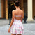 Ins Halter Neck Backless Dress Summer Sexy Printed Irregular Mesh Short Dresses For Evening Party Club Women's Clothing