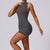 Fitness Yoga Jumpsuit With Zipper Summer Backless Shorts Jumpsuit Bodysuit For Women Clothing