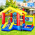 8 In 1 Inflatable Bounce House With Blower Basketball Hoop Ocean Balls Ring-toss Game Target And Sticky Ball Game For Kids
