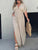 Fashion Bat-sleeved V-neck Slit Dress Summer Short Sleeve Elastic Waist Long Dresses Womens Clothing
