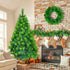 6 Feet Long Grass Green Christmas Tree, Big Branch Pine Tree, Pre-Installed Lighting Set With Tree & Garland & Garland, Artificial Christmas With Pine Cone, Articulated Christmas Tree For Holiday Part