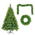 6 Feet Long Grass Green Christmas Tree, Big Branch Pine Tree, Pre-Installed Lighting Set With Tree & Garland & Garland, Artificial Christmas With Pine Cone, Articulated Christmas Tree For Holiday Part