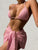 3pcs Halterneck Swimsuit Set Beach Solid Color Sexy Backless Bikini With Mesh Skirt Summer Womens Clothing