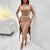 Women's Long Sleeve Round Neck Pleated Dress Suit - Solid Color Elegant Ruffle Outfit