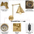 Integrated Airdrop Brass Black  Swing Arm Wall Light
