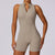 Fitness Yoga Jumpsuit With Zipper Summer Backless Shorts Jumpsuit Bodysuit For Women Clothing