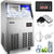 VEVOR 110V Commercial Ice Maker 80LBS 24H With 24lbs Storage Capacity Stainless Steel Commercial Ice Machine 40 Ice Cubes Per Plate Industrial Ice Maker Machine Auto Clean For Bar Home Supermarkets