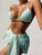 3pcs Halterneck Swimsuit Set Beach Solid Color Sexy Backless Bikini With Mesh Skirt Summer Womens Clothing