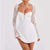 Y2K  Lace Long Sleeve Dress Fashion Sexy Corset Backless Lace Up Short Dresses Womens Clothing