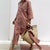 Striped Shirt Dress With Belt Fashion Half-sleeved Lapel Button Cardigan Dresses Women's Clothing