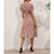 Womens Summer Dresses Boho V Neck Floral Print Short Sleeve Mini Dress Cute Smocked Waist Short Dress